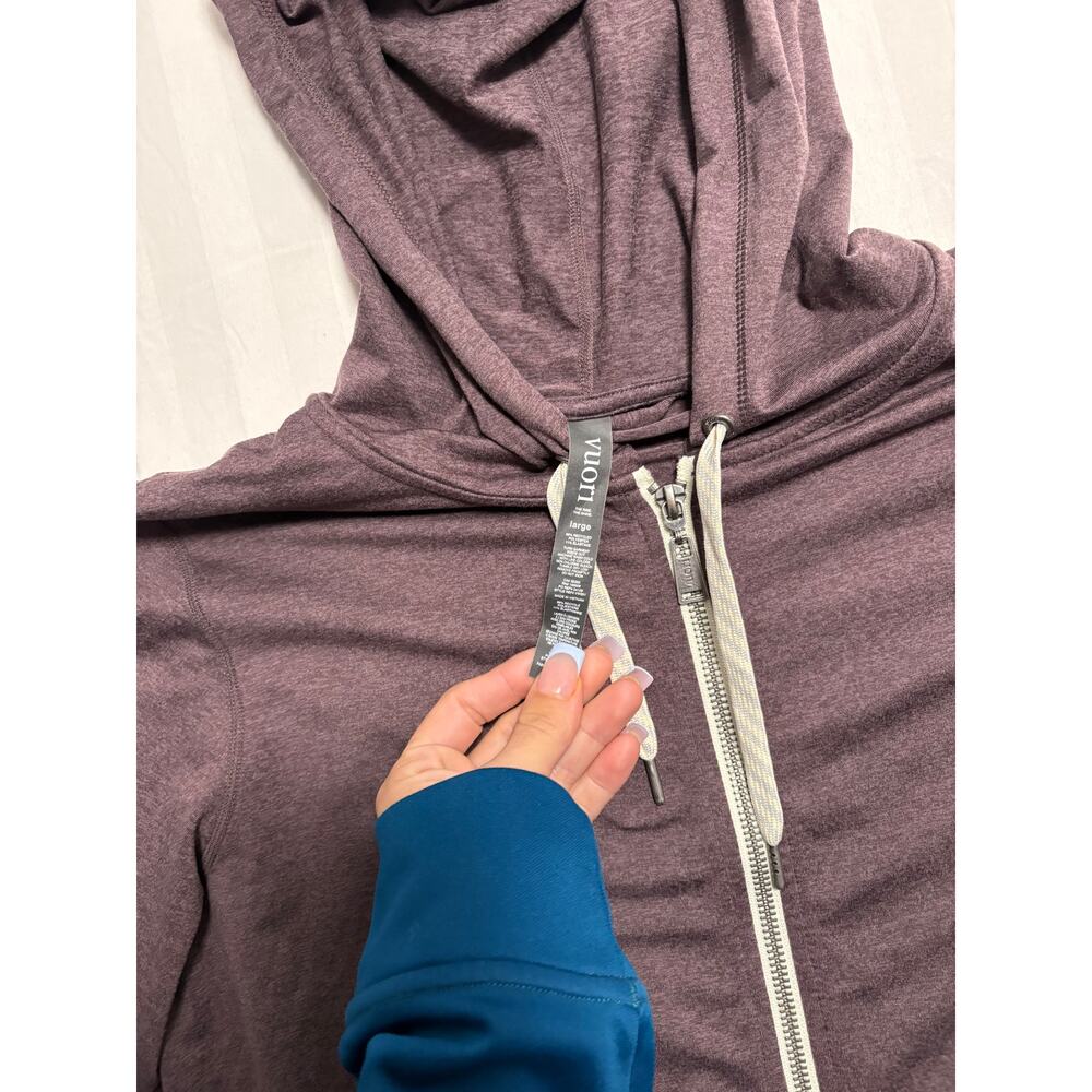 Vuori Women’s Zip Hoodie Large Plum Heather Performance Jacket - Picture 2 of 4